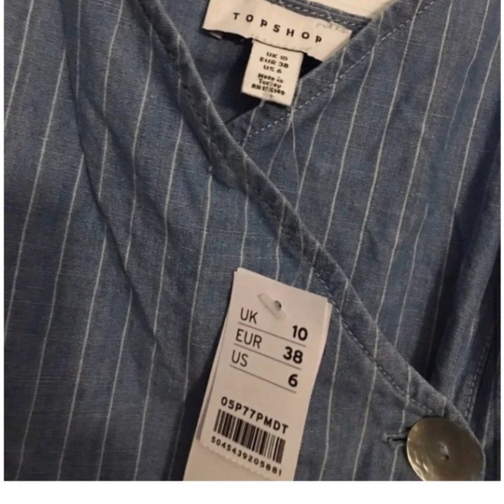 TOPSHOP Chambray Striped Mini Dress - Picture 6 of 7